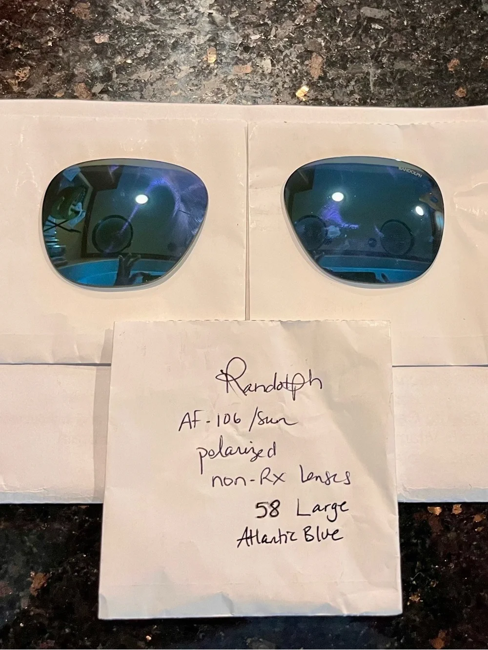 Randolph Aviator non-Rx polarized Sunglass lenses only/unisex
58 eye (Large). - Picture 3 of 3